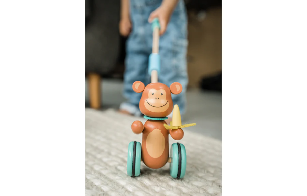 Orange Tree Toys Monkey Push Along - Image 2