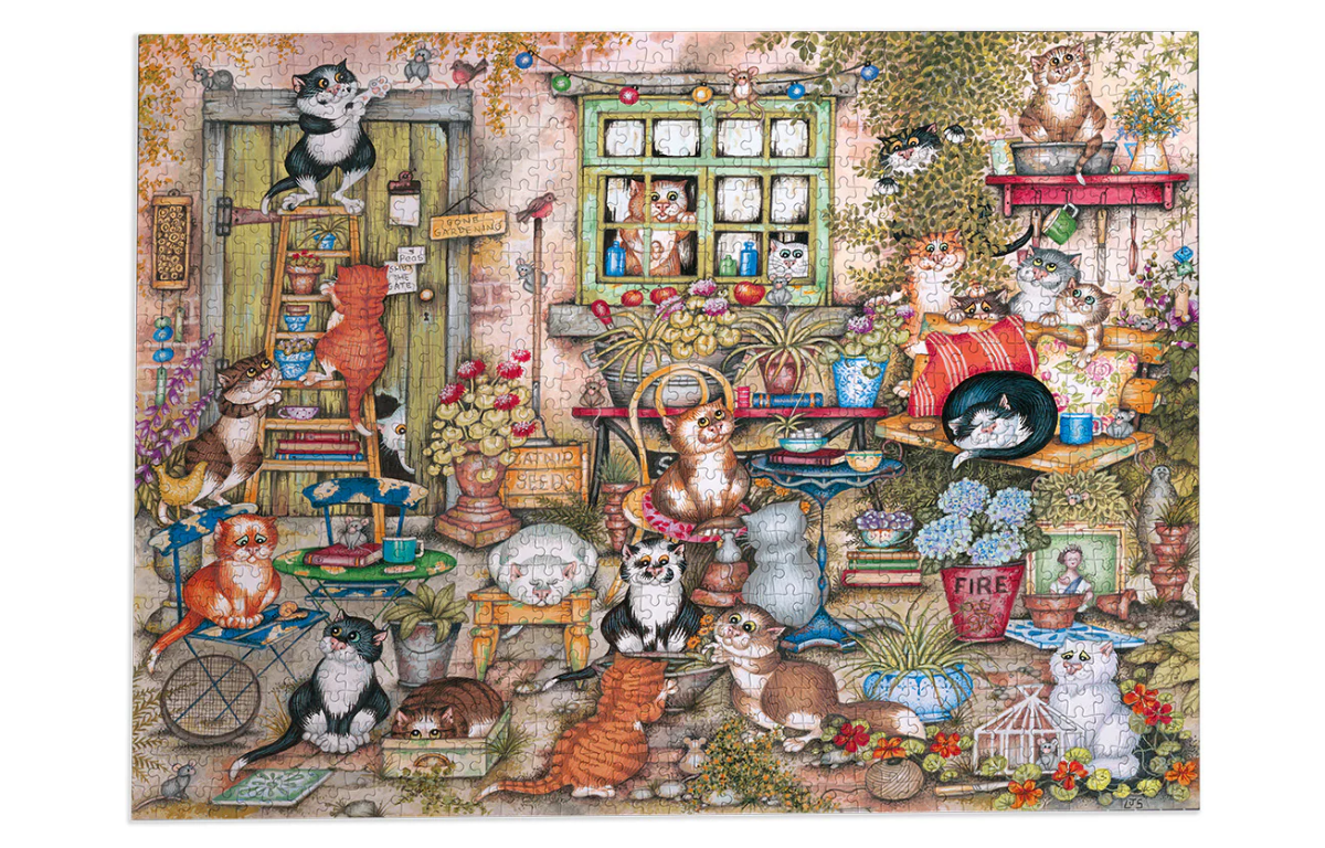 Gibsons Courtyard Cats Jigsaw Puzzle - 1000 Pieces - Image 2