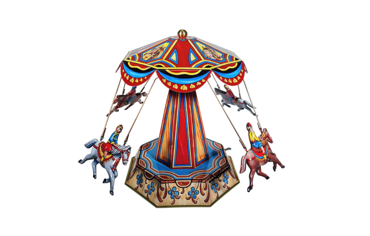 Royal Equestrian Carousel – Made in Germany Clockwork Tin Toy - Image 2
